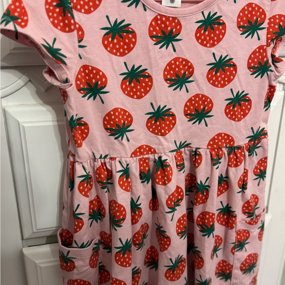 Hanna Anderson Strawberry Print Pink Kids Dress
